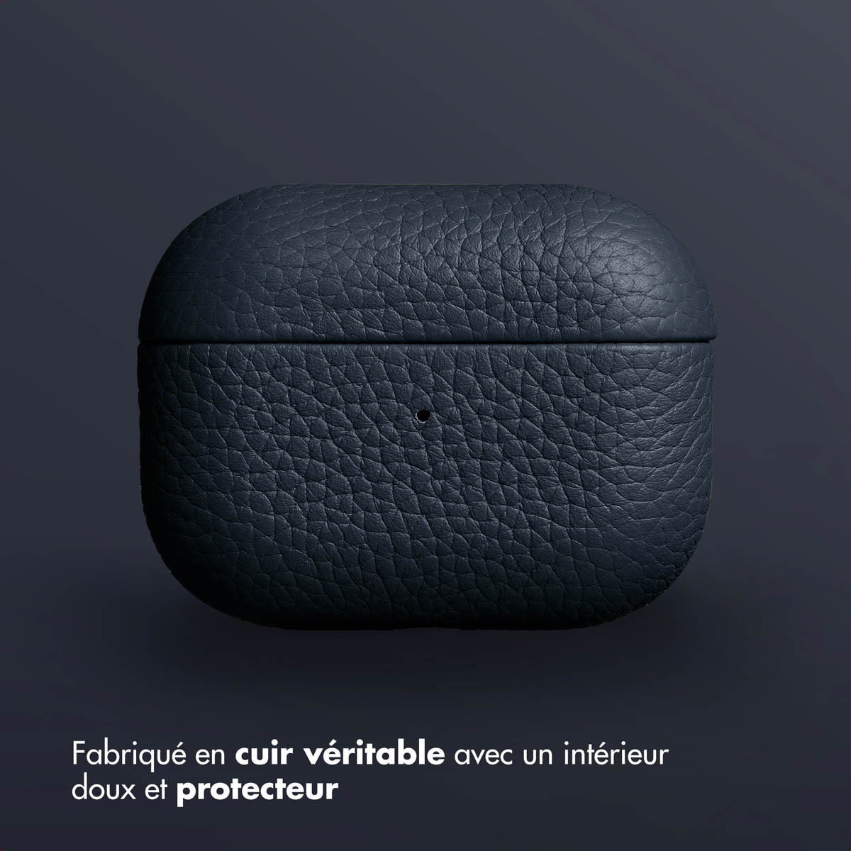 Accezz Echt Leren Case AirPods Pro - Donkerblauw