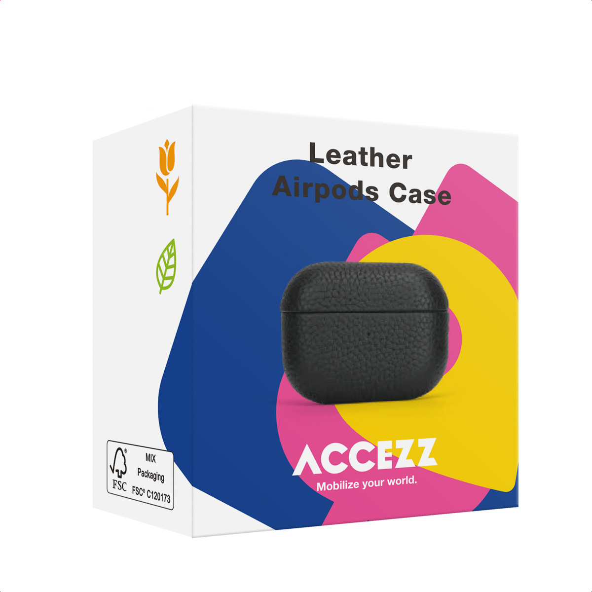 Accezz Echt Leren Case AirPods Pro 2 - Zwart