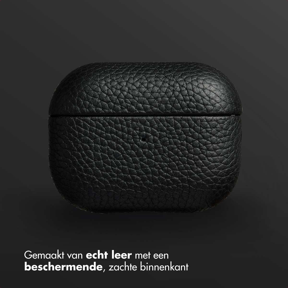 Accezz Echt Leren Case AirPods Pro 2 - Zwart