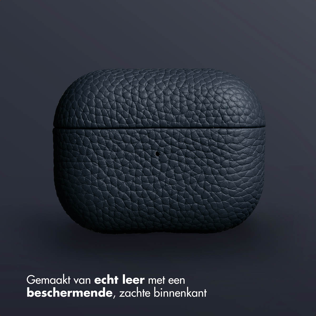 Accezz Echt Leren Case AirPods Pro 2 - Donkerblauw