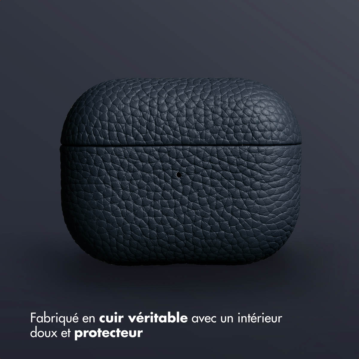 Accezz Echt Leren Case AirPods Pro 2 - Donkerblauw
