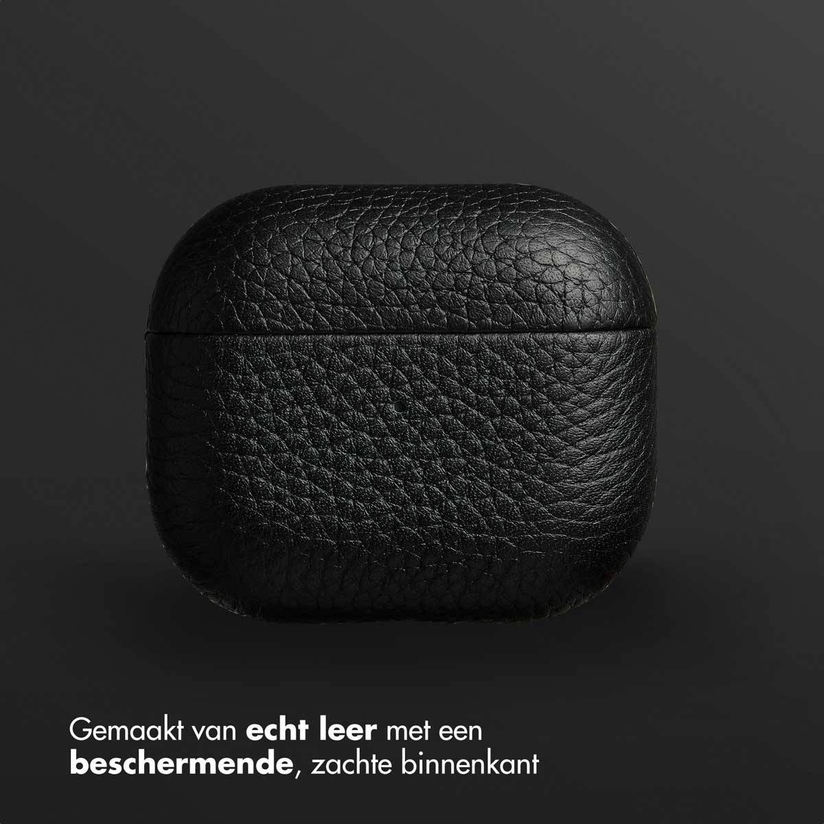 Accezz Echt Leren Case AirPods 3 - Zwart