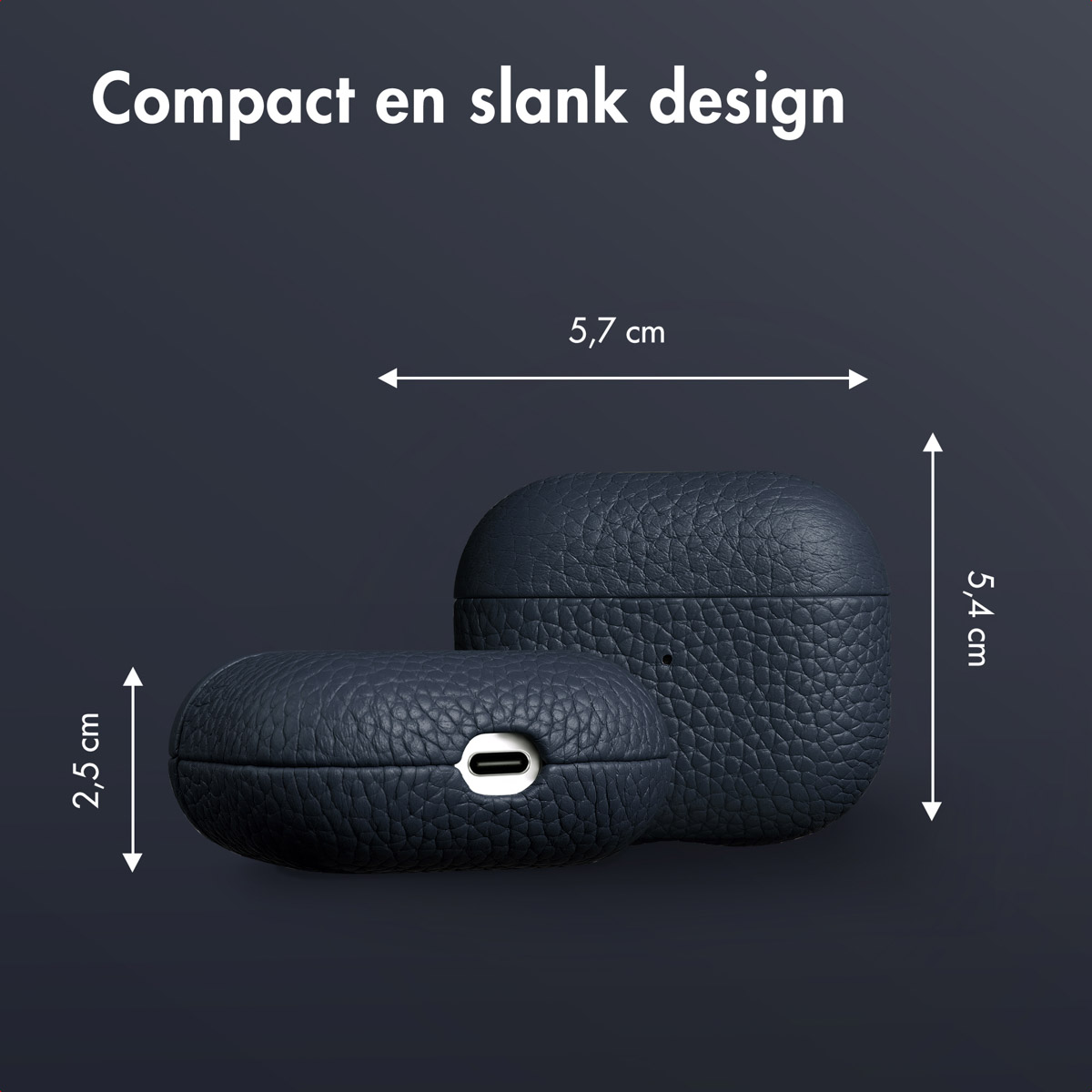 Accezz Echt Leren Case AirPods 3 - Donkerblauw