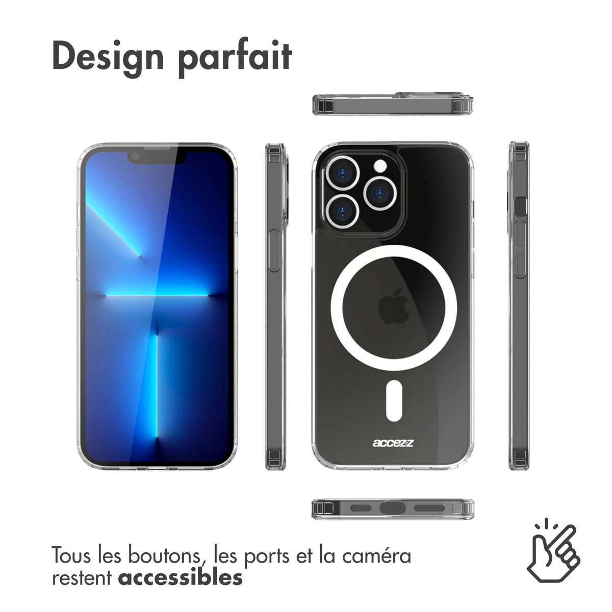 Accezz Clear Backcover met MagSafe Apple iPhone 13 Pro Max - Transparant