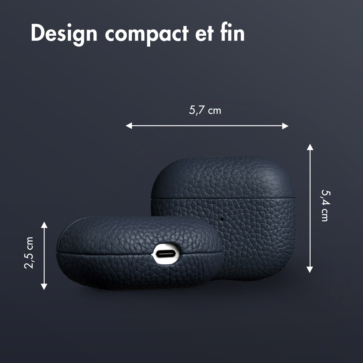 Accezz Echt Leren Case AirPods 3 - Donkerblauw