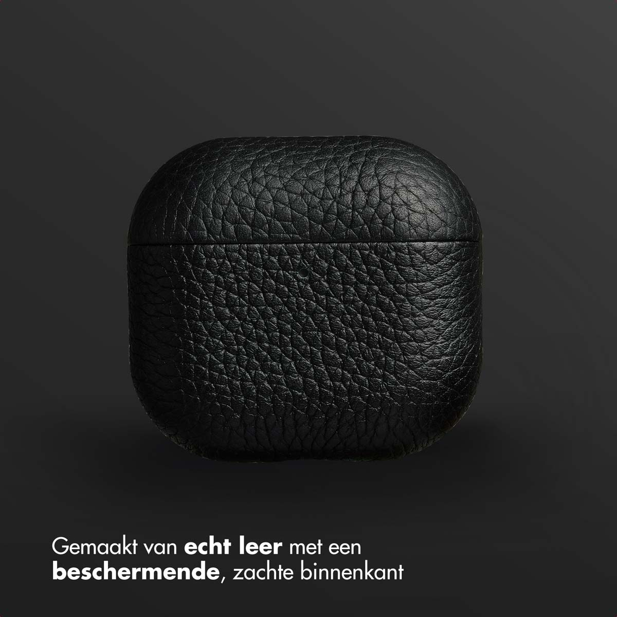 Accezz Echt Leren Case AirPods 4 - Zwart