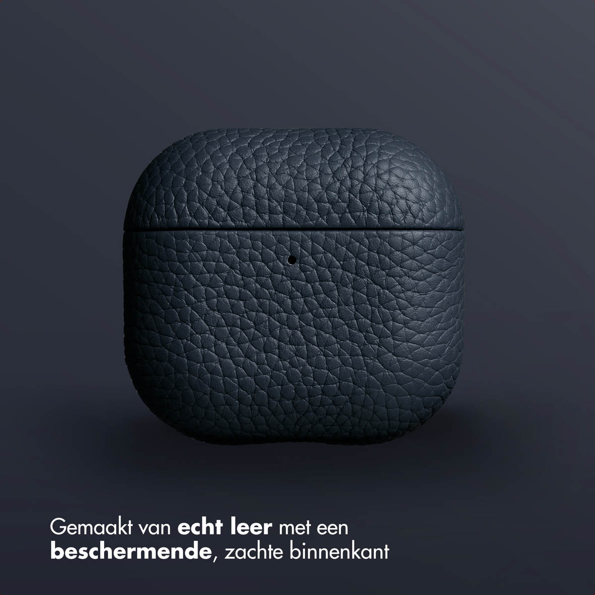 Accezz Echt Leren Case AirPods 4 Donkerblauw