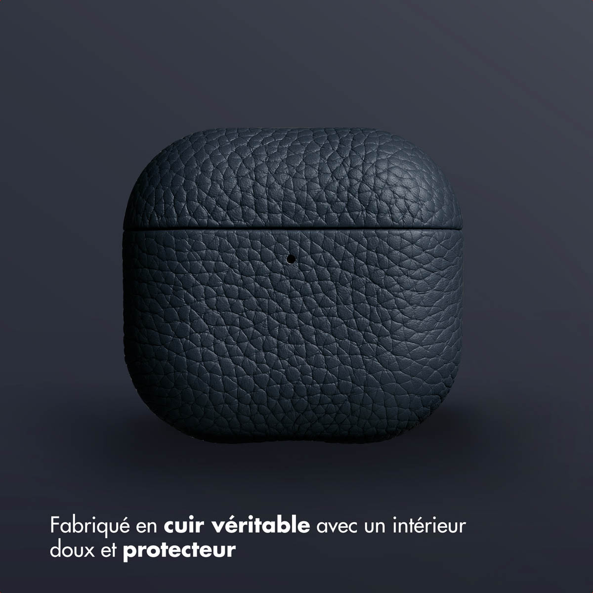 Accezz Echt Leren Case AirPods 4 Donkerblauw