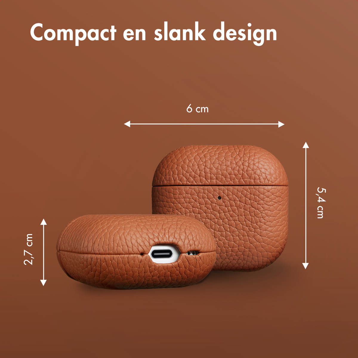 Accezz Echt Leren Case AirPods 4 - Cognac