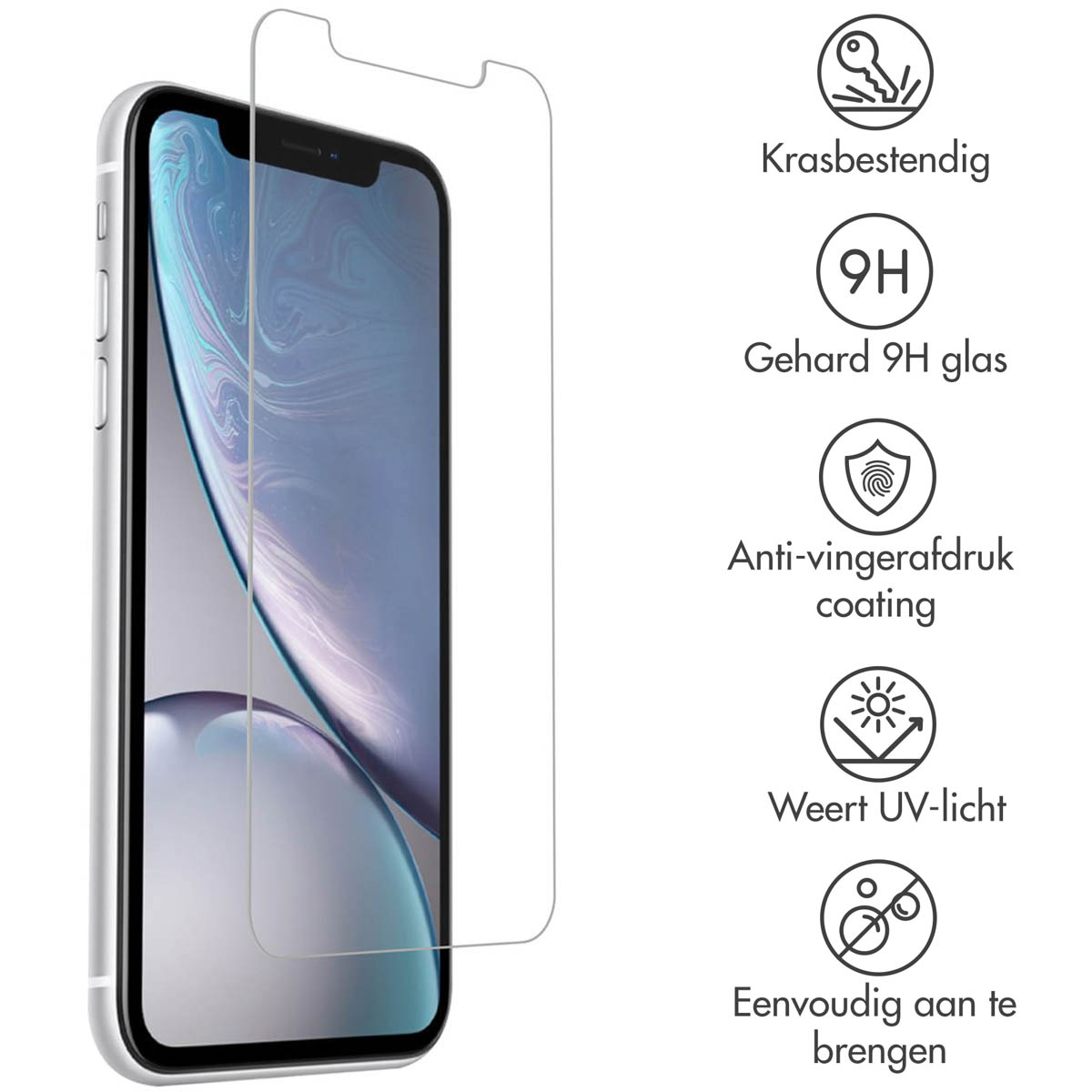 Accezz Gehard Glas Screenprotector 2-pack Apple iPhone 12 (Pro) / 11 / XR