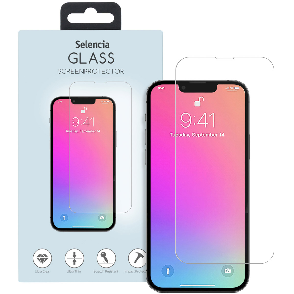 Selencia Gehard Glas Screenprotector Apple iPhone 13 / 13 Pro / 14 / 16e