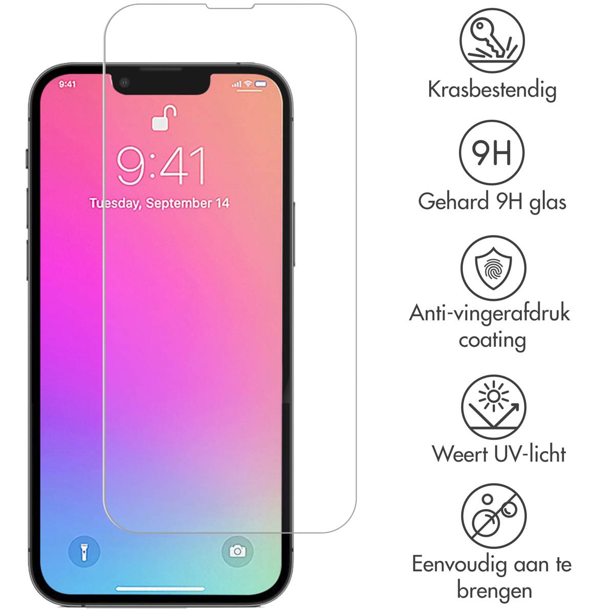Selencia Gehard Glas Screenprotector Apple iPhone 13 / 13 Pro / 14 / 16e