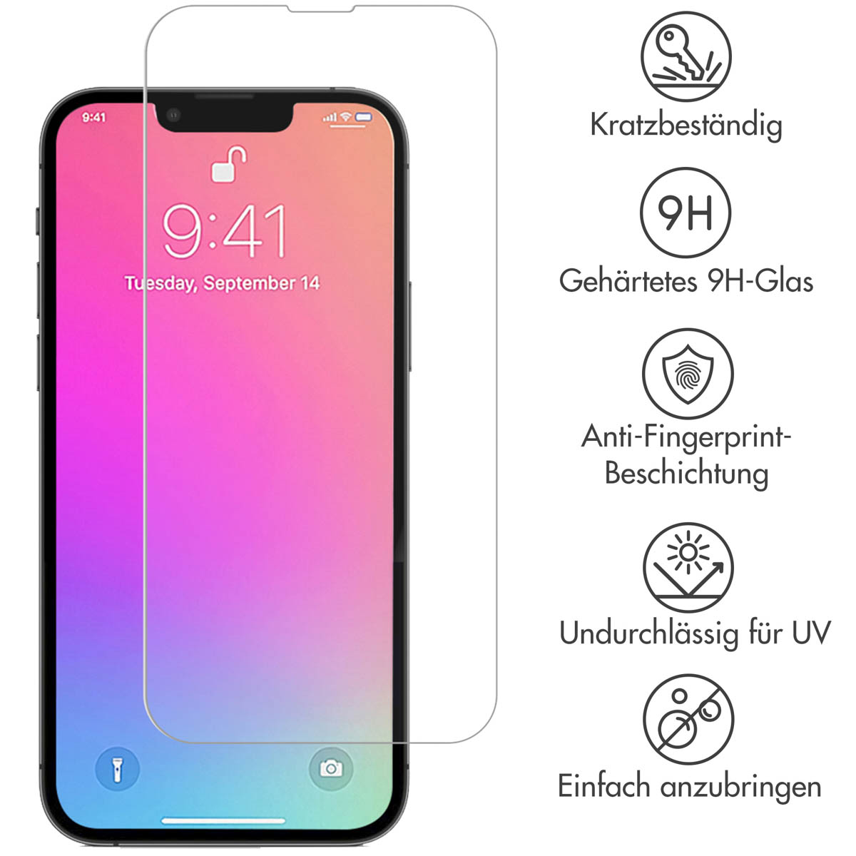 Selencia Gehard Glas Screenprotector Apple iPhone 13 / 13 Pro / 14 / 16e