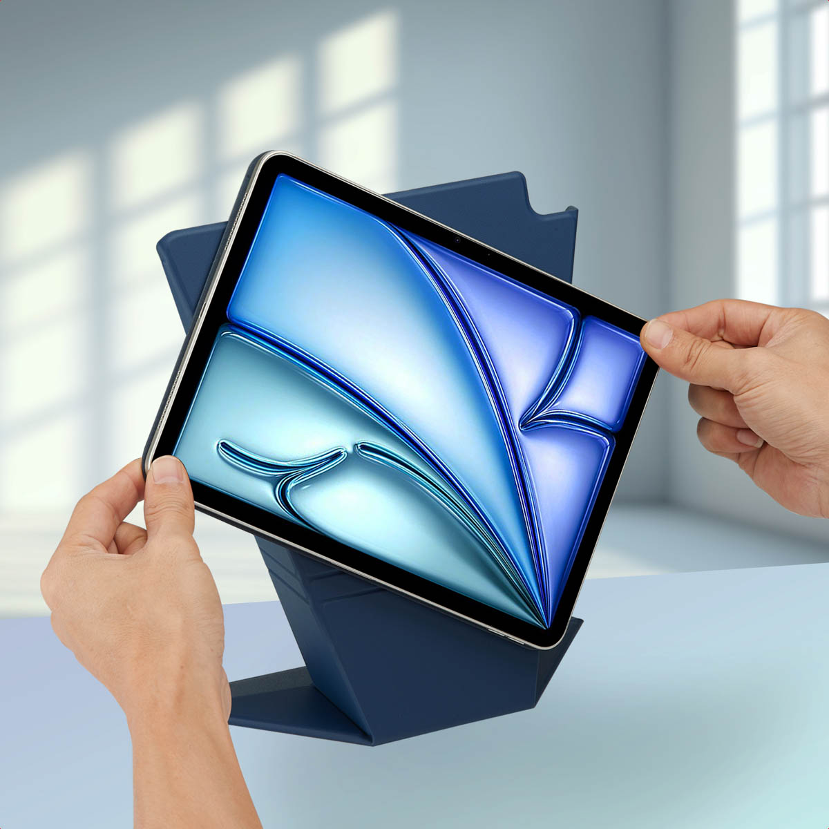 Accezz High Stand tablet case Apple iPad Air 11 inch (2025) M3 / (2024) M2 / Air 5 (2022) / Air 4 (2020) - Donkerblauw