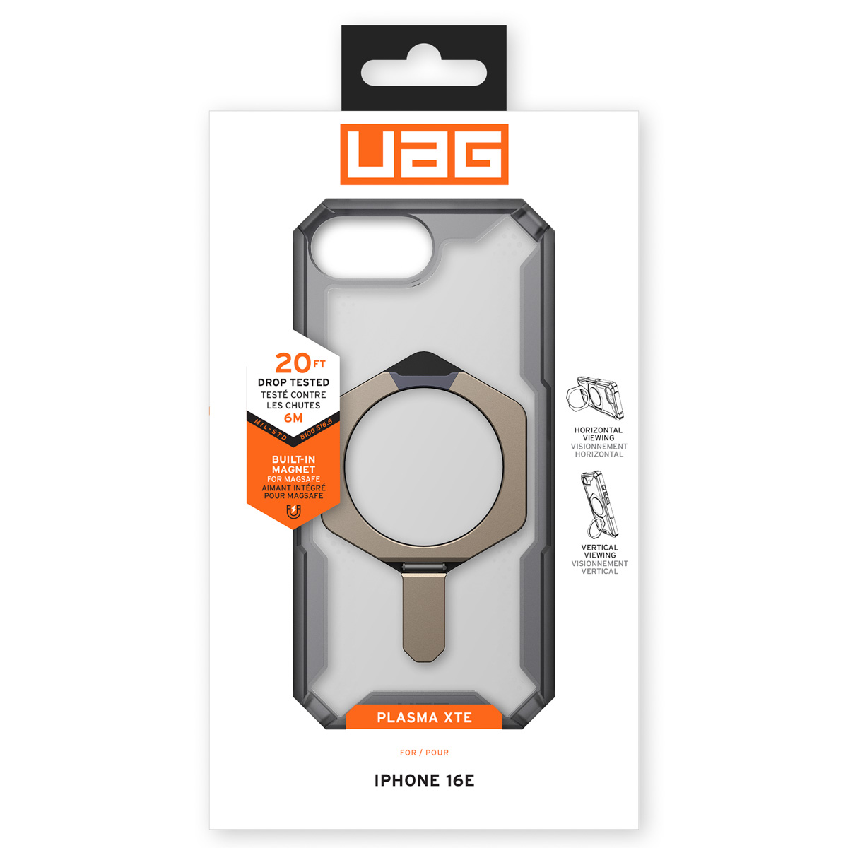 UAG Plasma XTE Backcover MagSafe Apple iPhone 16e - Ash / Titanium