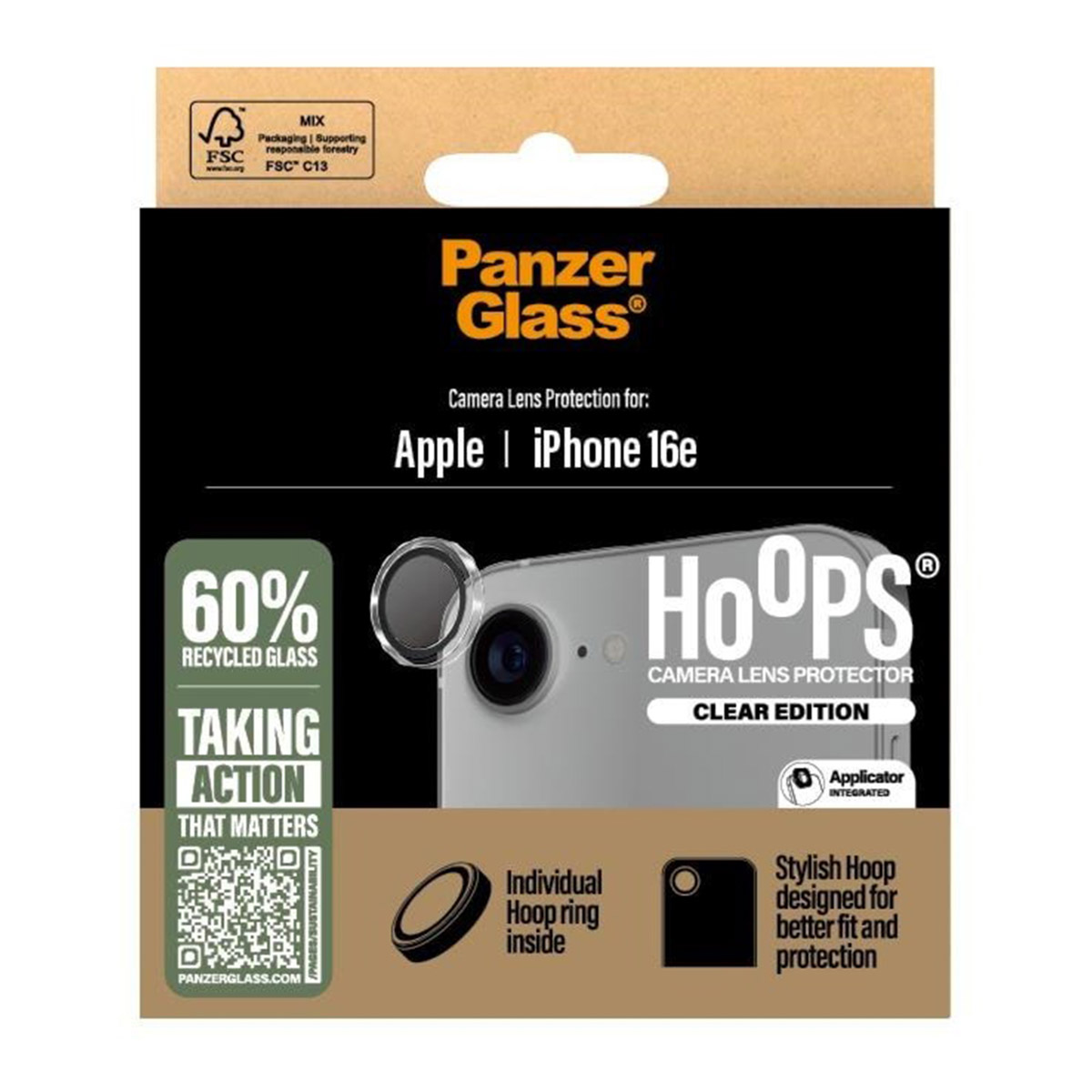 PanzerGlass Camera Protector Hoops Apple iPhone 16e - Transparant