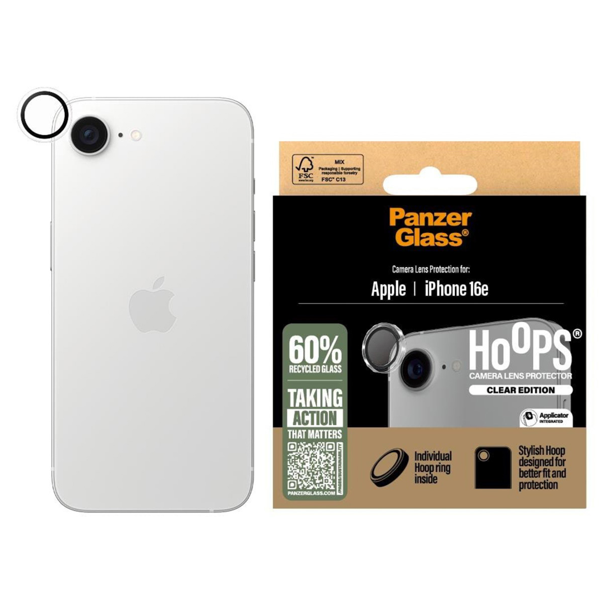PanzerGlass Camera Protector Hoops Apple iPhone 16e - Transparant