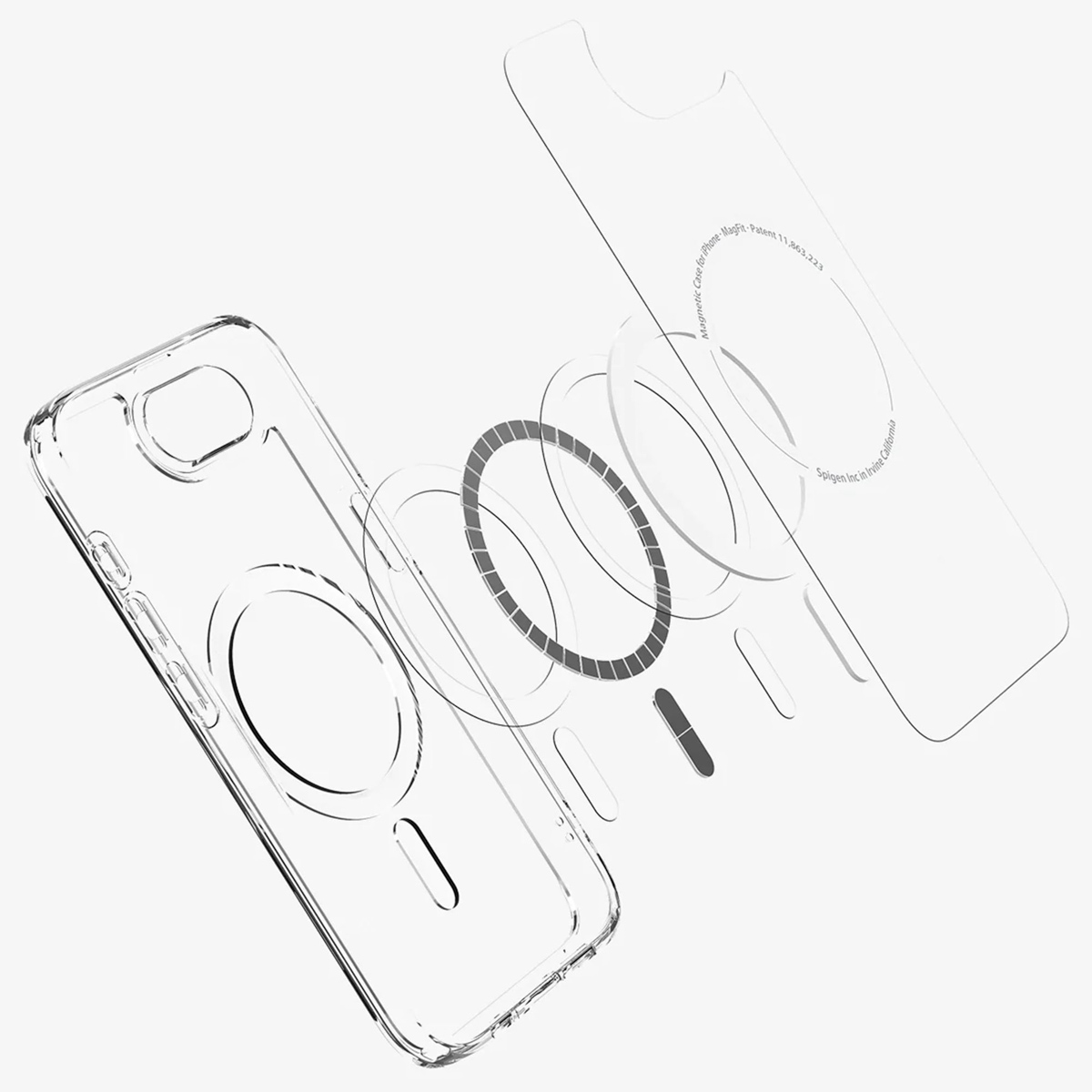 Spigen Ultra Hybrid Backcover MagSafe Apple iPhone 16e - Clear / White