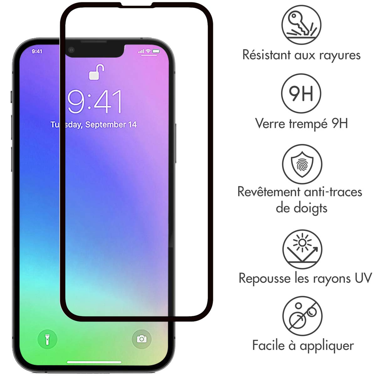 Selencia Gehard Glas Premium Screenprotector Apple iPhone 13 Mini - Zwart
