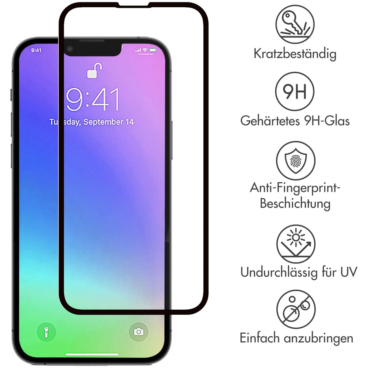 Selencia Gehard Glas Premium Screenprotector Apple iPhone 13 Mini - Zwart