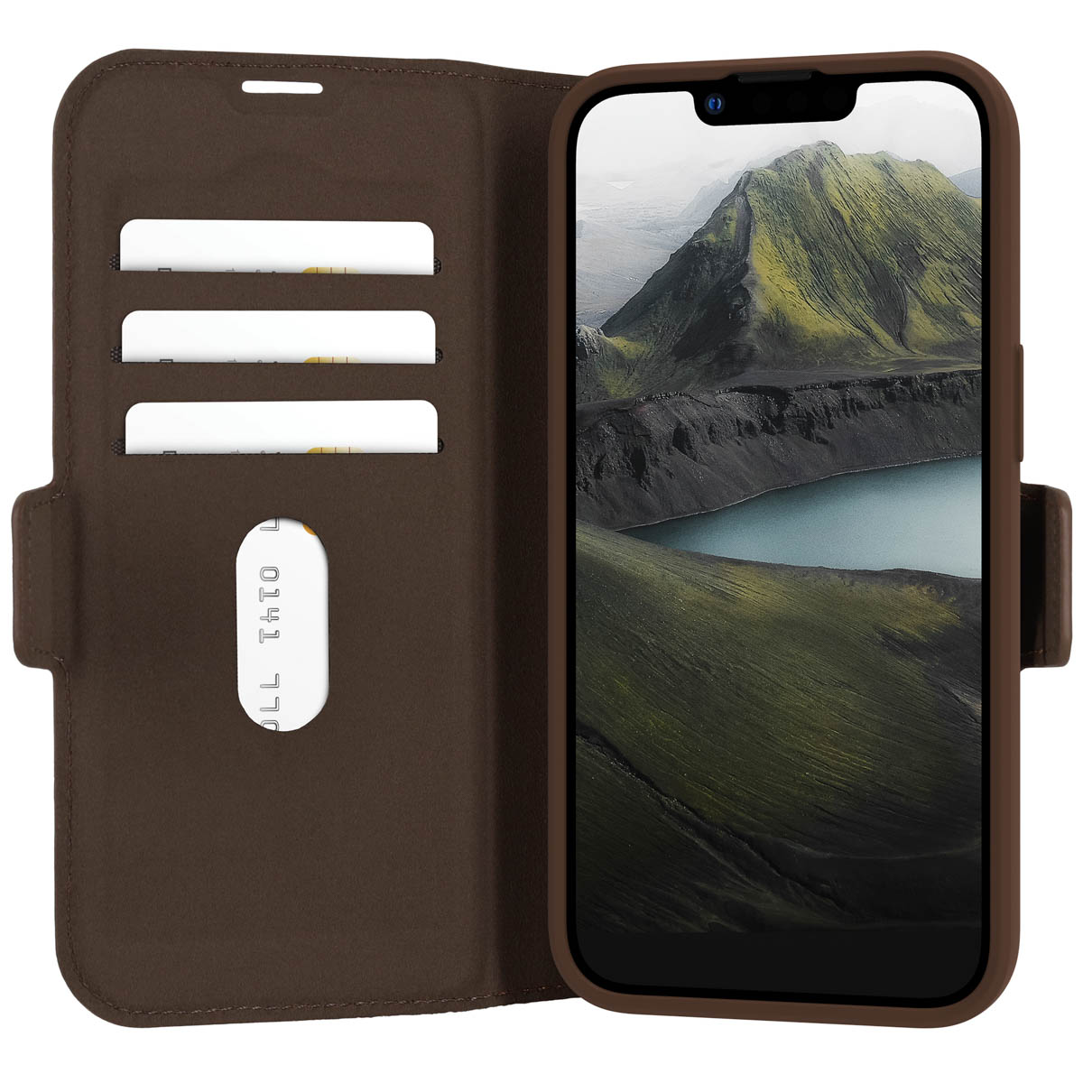 dbramante1928 Oslo Pro bookcase Apple iPhone 16e - Dark Tan