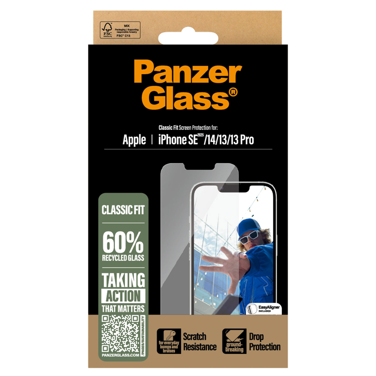 PanzerGlass Anti-Bacterial Screenprotector Apple iPhone 16e
