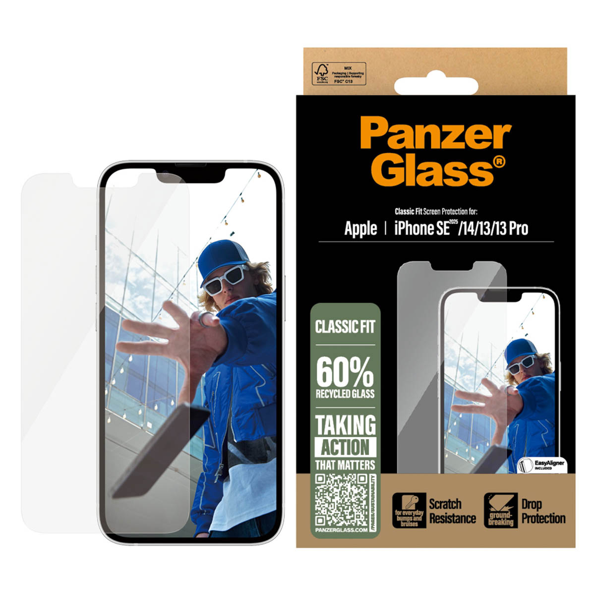 PanzerGlass Anti-Bacterial Screenprotector Apple iPhone 16e