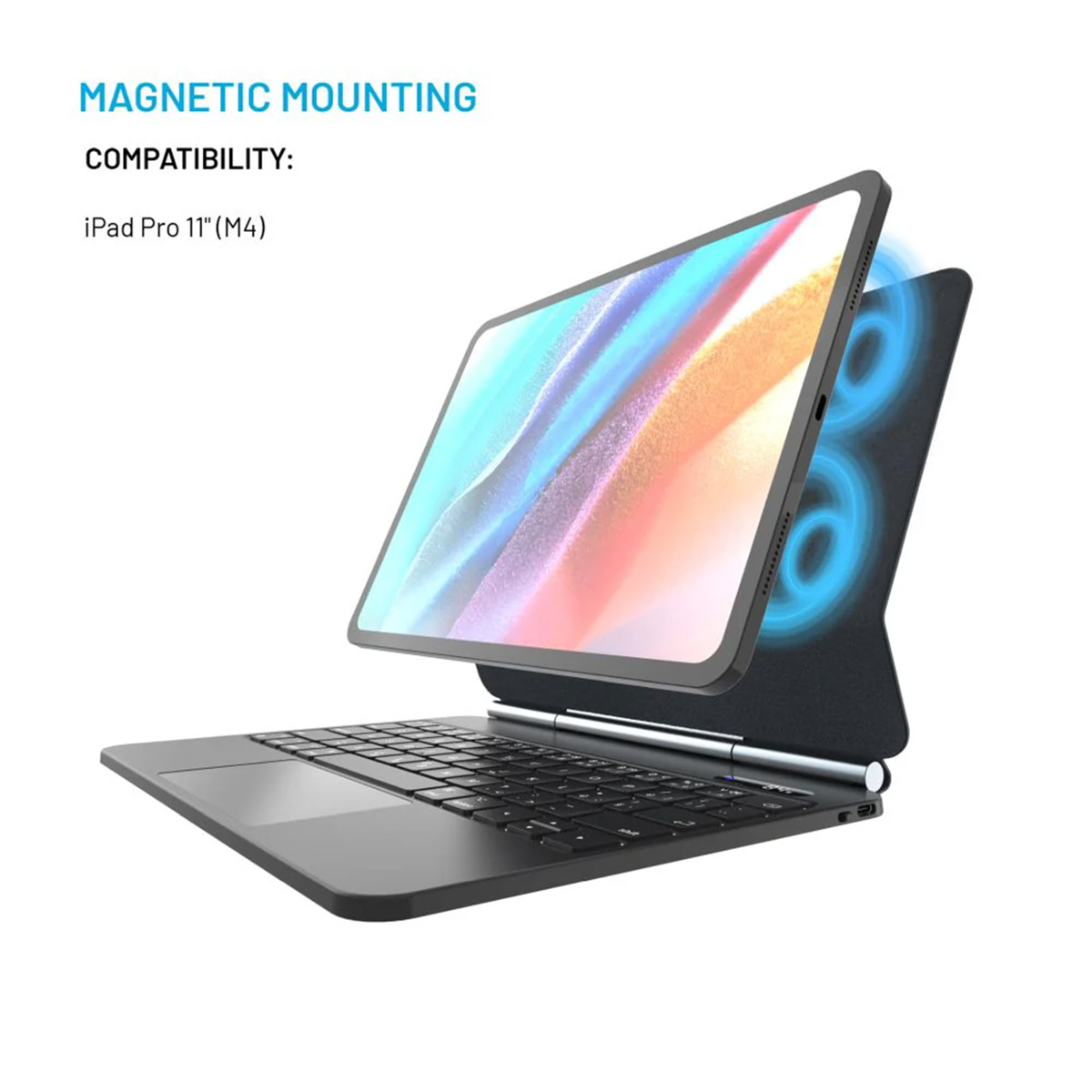 Fixed Typee QWERTY keyboard case iPad Pro 11 (2024) M4 - Zwart