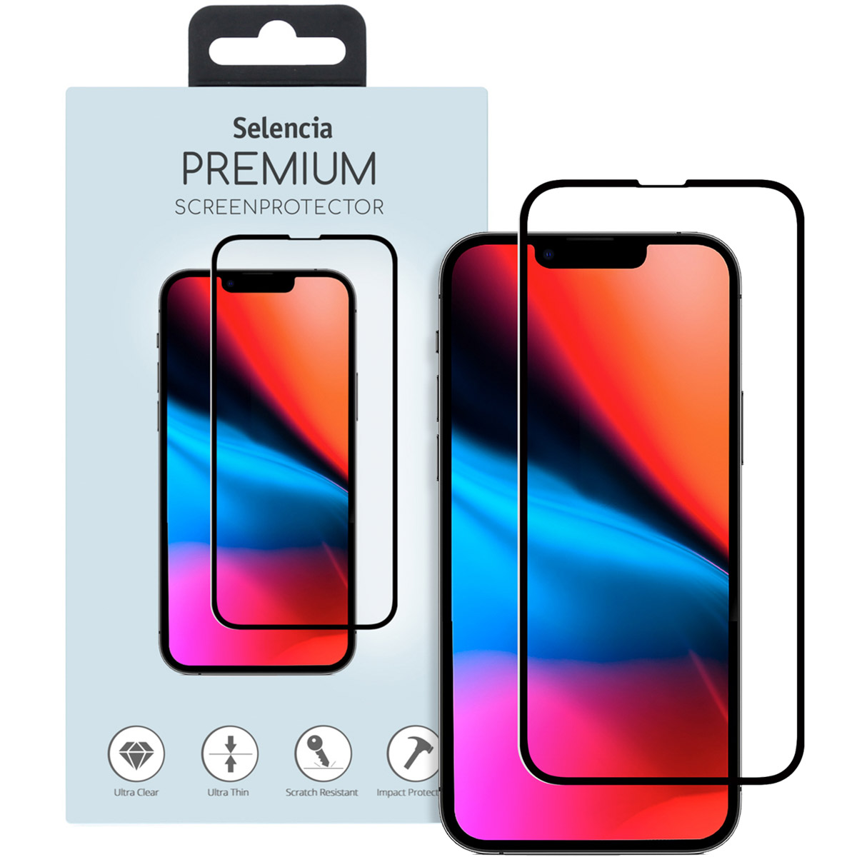 Selencia Gehard Glas Premium Screenprotector Apple iPhone 13 Pro Max / 14 Plus - Zwart