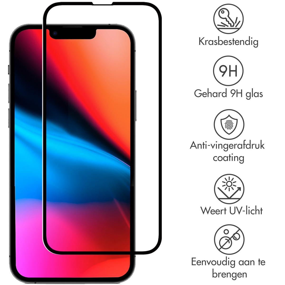 Selencia Gehard Glas Premium Screenprotector Apple iPhone 13 Pro Max / 14 Plus - Zwart