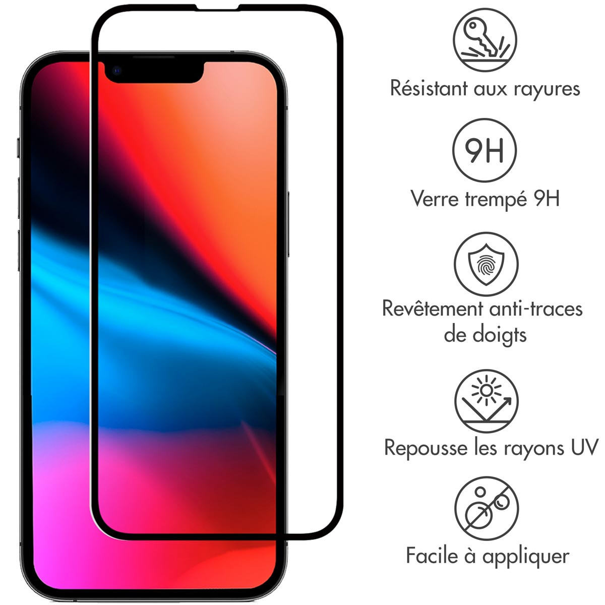 Selencia Gehard Glas Premium Screenprotector Apple iPhone 13 Pro Max / 14 Plus - Zwart