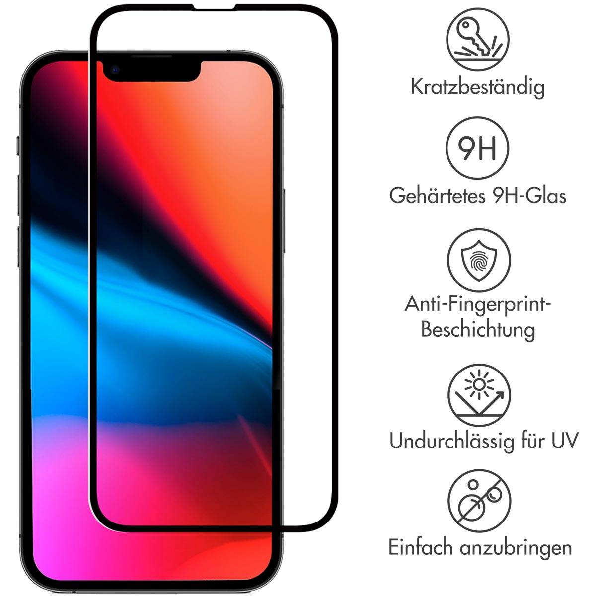 Selencia Gehard Glas Premium Screenprotector Apple iPhone 13 Pro Max / 14 Plus - Zwart