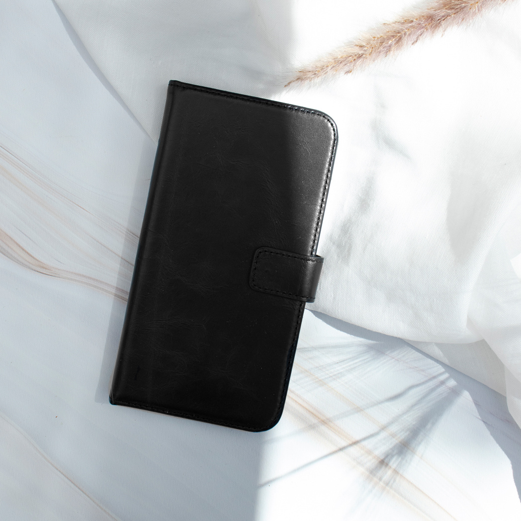 Selencia Echt Lederen Bookcase Apple iPhone SE / 5 / 5s - Zwart