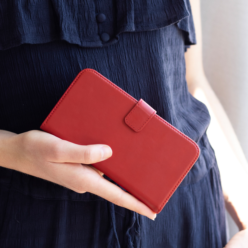 Selencia Echt Lederen Bookcase Apple iPhone SE / 5 / 5s - Rood