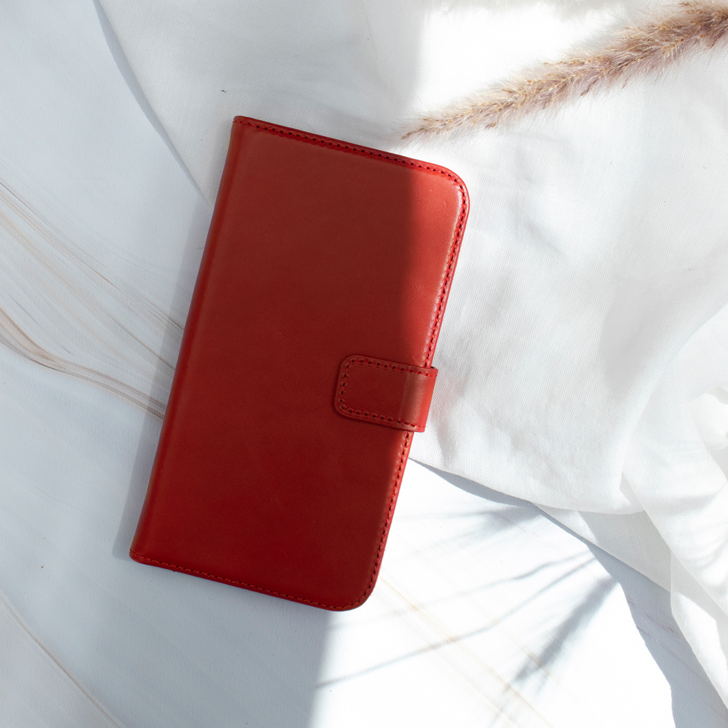 Selencia Echt Lederen Bookcase Apple iPhone SE / 5 / 5s - Rood