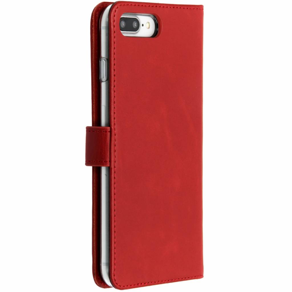 Selencia Echt Lederen Bookcase Apple iPhone 8 Plus / 7 Plus - Rood