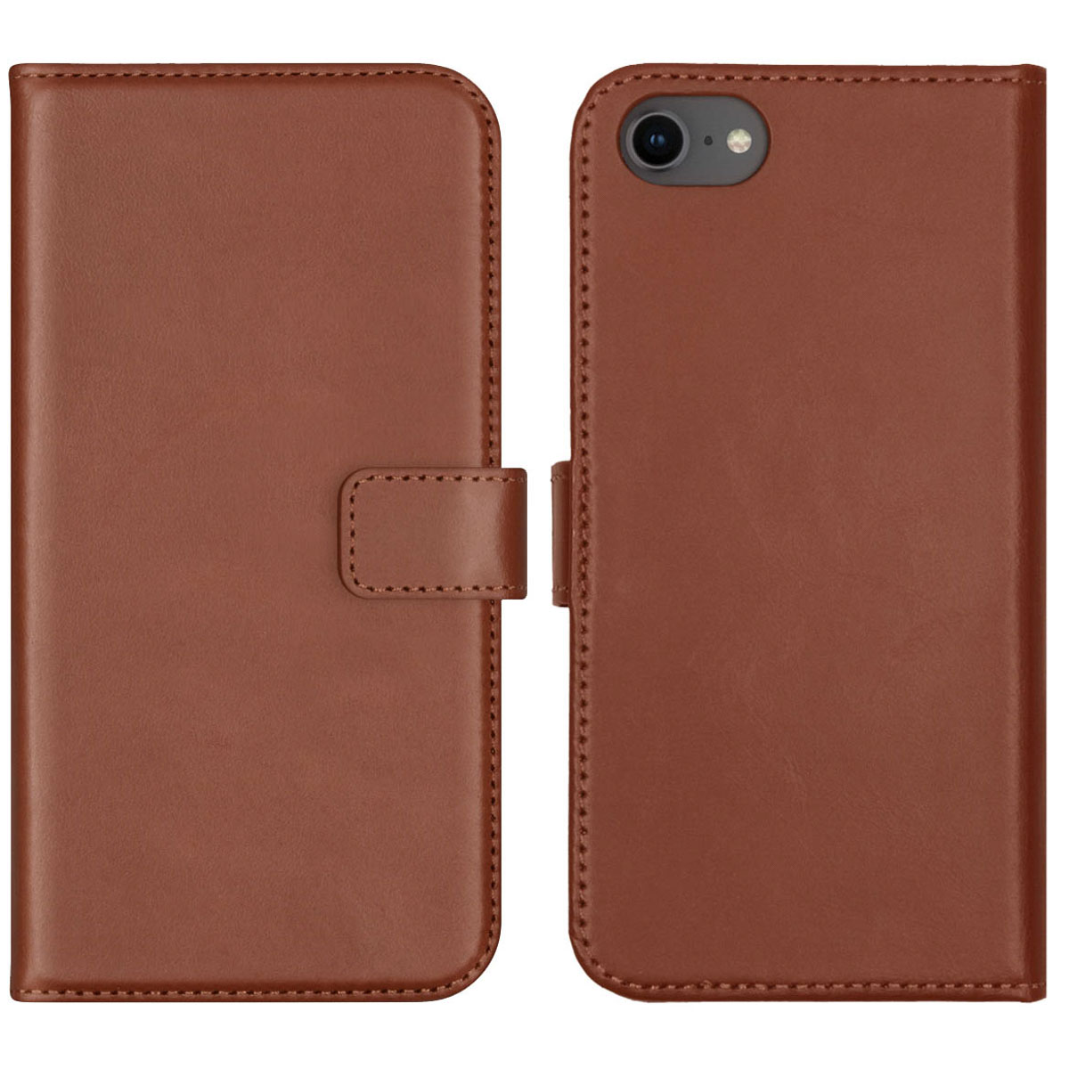 Selencia Echt Lederen Bookcase Apple iPhone SE (2022 / 2020) / 8 / 7 / 6(s)
