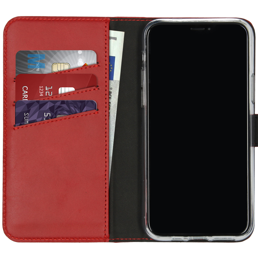 Selencia Echt Lederen Bookcase Apple iPhone 11 Pro - Rood