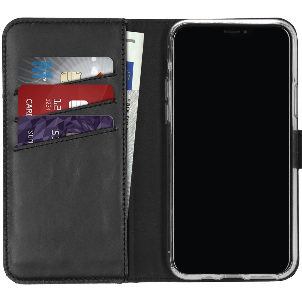 Selencia Echt Lederen Bookcase Apple iPhone 11 Pro - Zwart