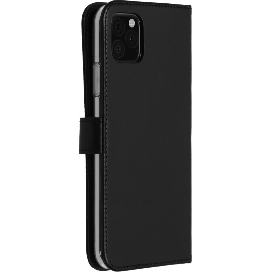 Selencia Echt Lederen Bookcase Apple iPhone 11 Pro Max - Zwart