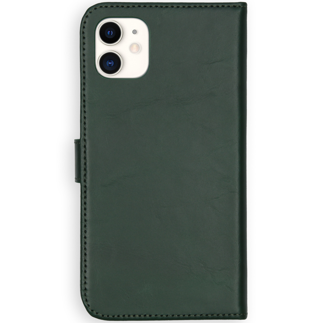 Selencia Echt Lederen Bookcase Apple iPhone 11 - Groen