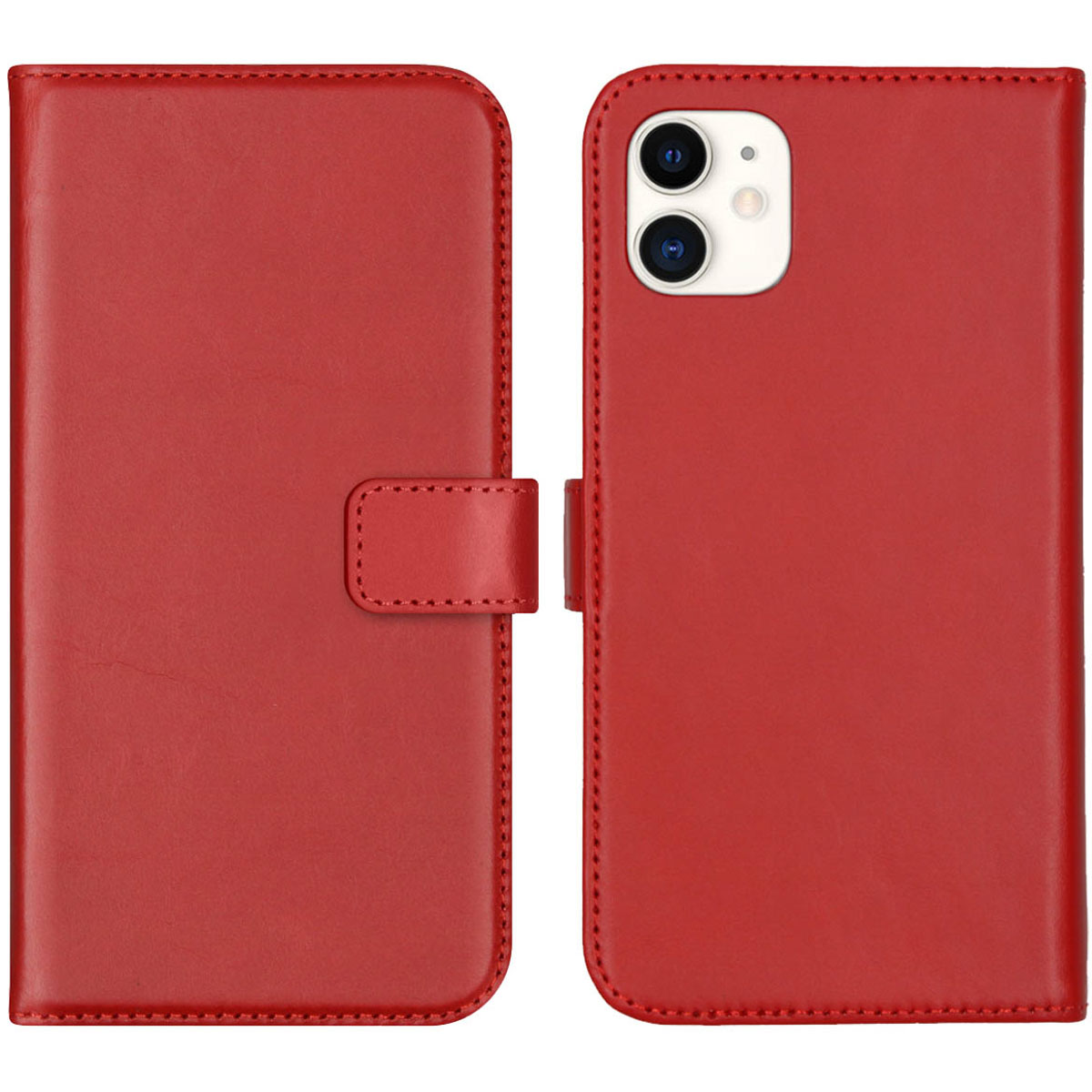 Selencia Echt Lederen Bookcase Apple iPhone 11 - Rood
