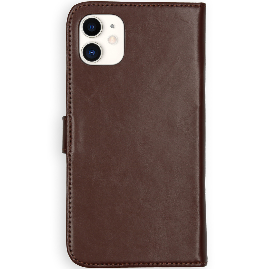 Selencia Echt Lederen Bookcase Apple iPhone 11 - Bruin