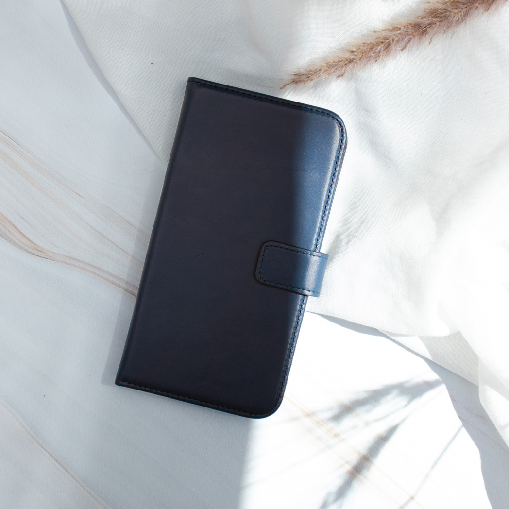 Selencia Echt Lederen Bookcase Apple iPhone Xr - Blauw