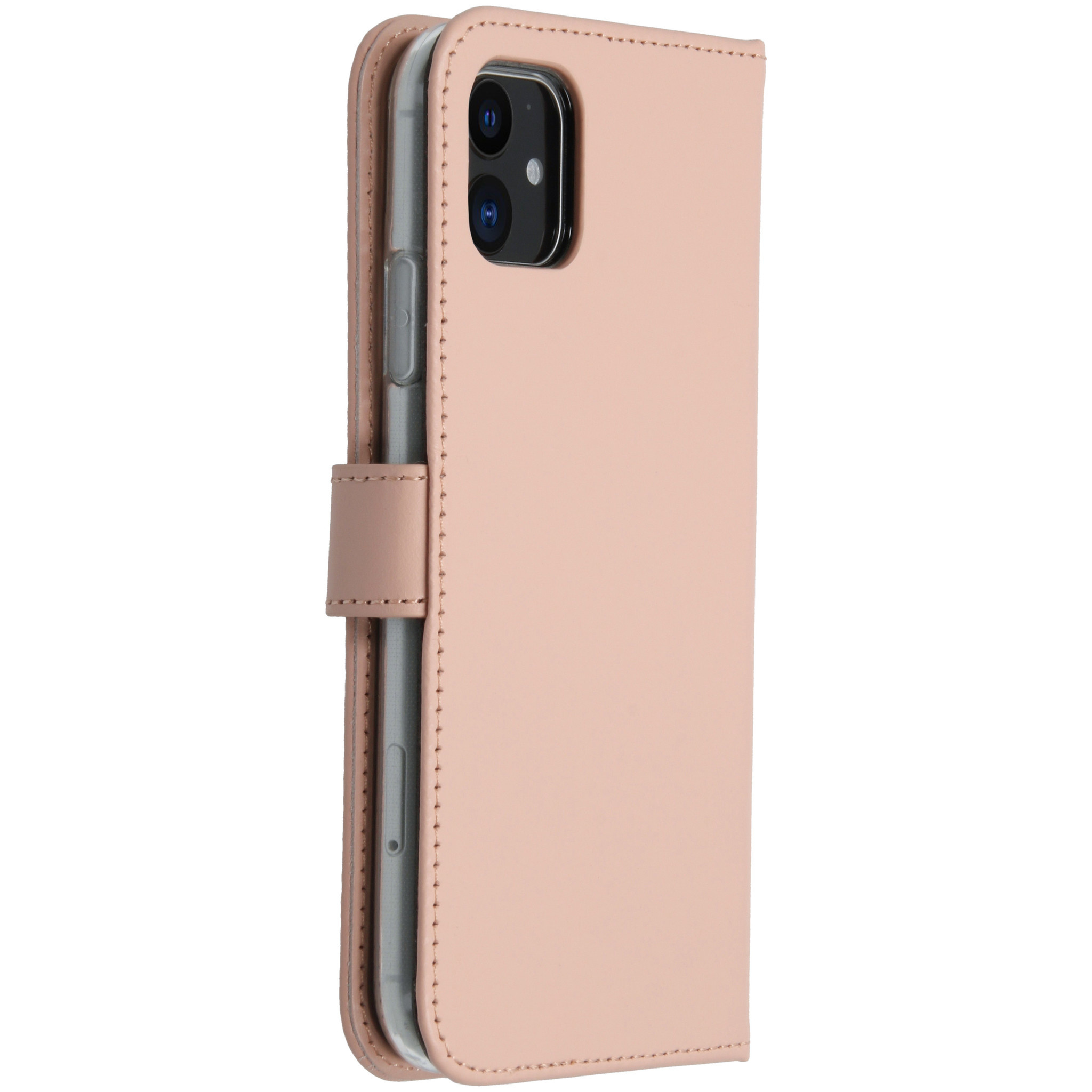 Selencia Echt Lederen Bookcase Apple iPhone 11 - Roze