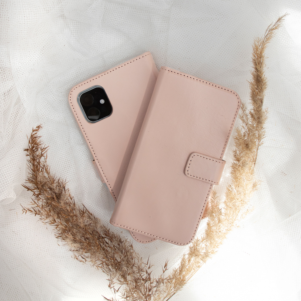 Selencia Echt Lederen Bookcase Apple iPhone 11 - Roze