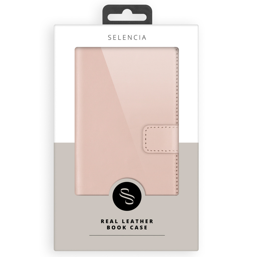 Selencia Echt Lederen Bookcase Apple iPhone 11 - Roze