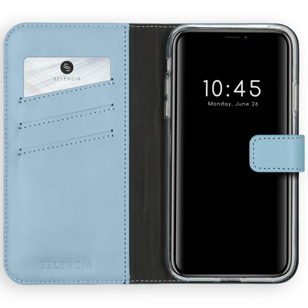 Selencia Echt Lederen Bookcase Apple iPhone 11 - Lichtblauw