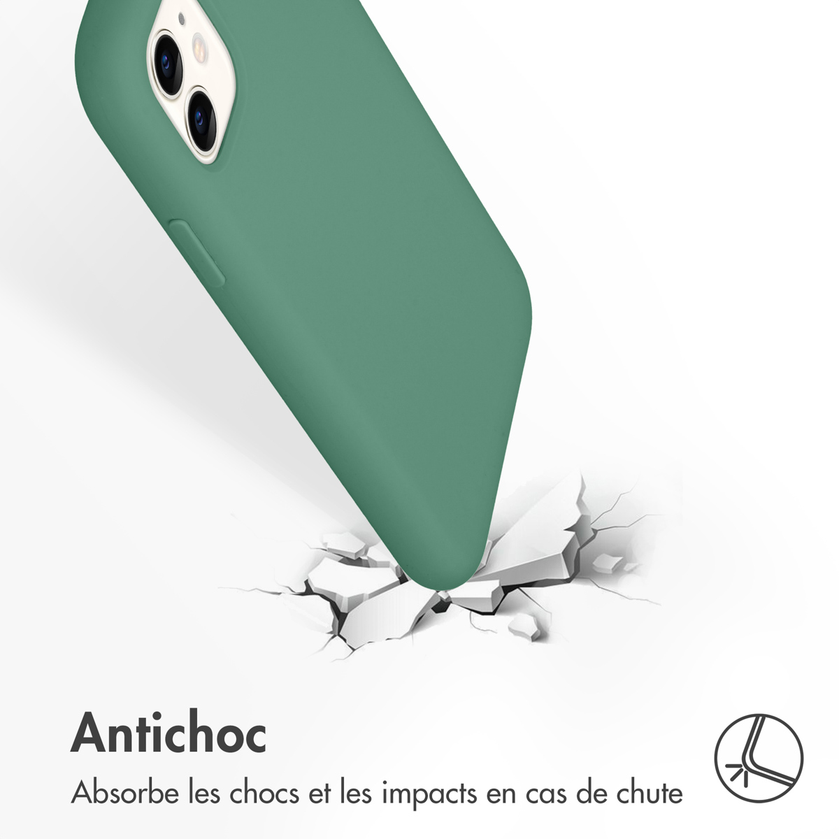 Accezz Liquid Silicone Backcover Apple iPhone 11 - Donkergroen