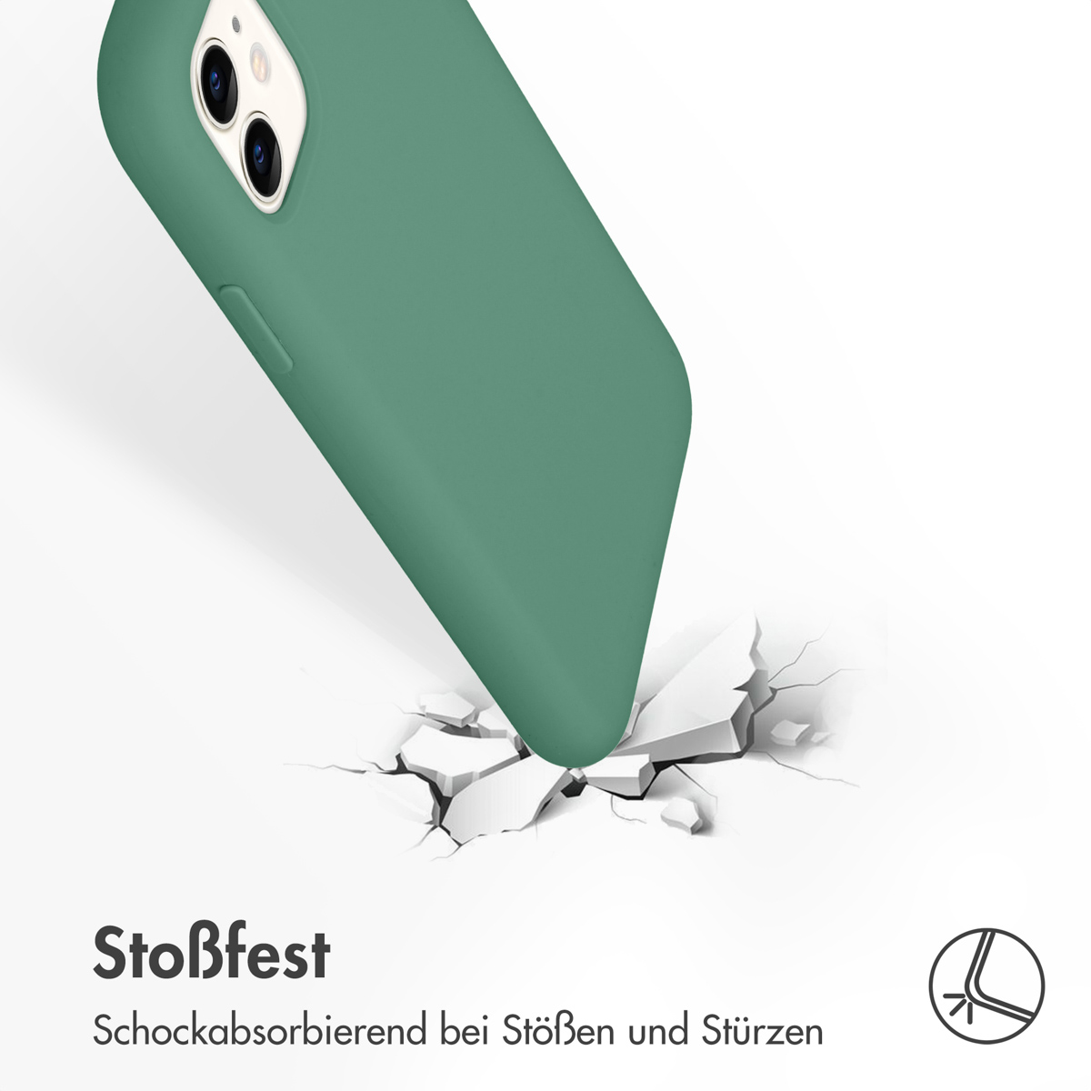 Accezz Liquid Silicone Backcover Apple iPhone 11 - Donkergroen